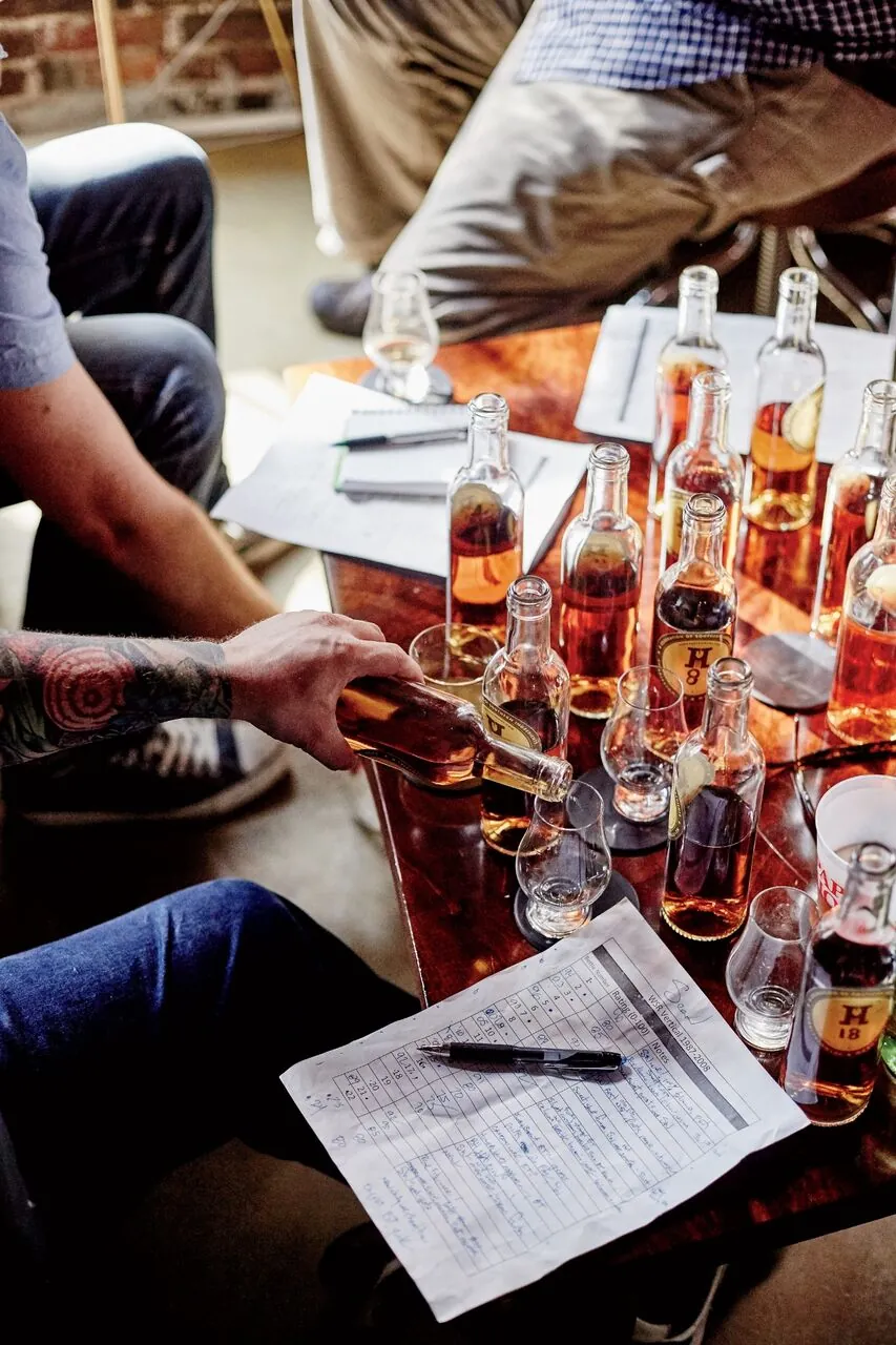 Bottles and notes from a Lewa bartender session